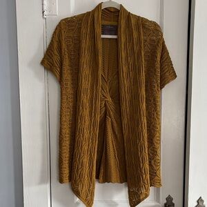 Anhropologie Mustard Open Knit Cardigan by Guinevere. Size Small.